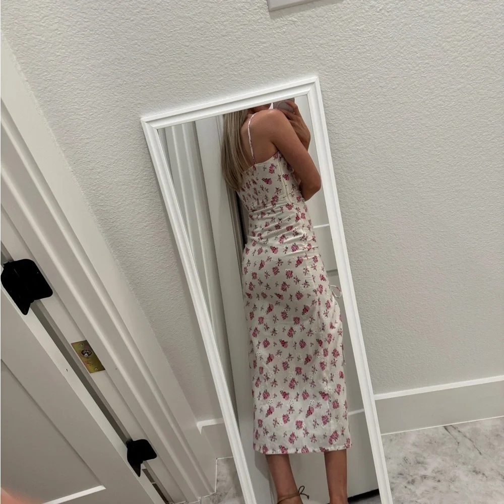 Zara floral Pink and White Dress